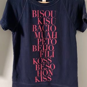 JCrew Kiss Bisou Muah. short sleeve sweatshirt! So comfortable and fun 💋😘